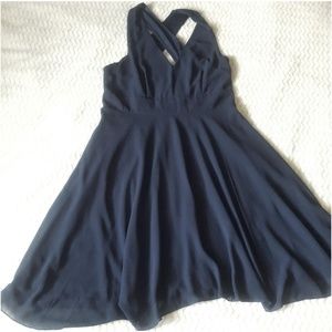 Navy Midi Swing Dress